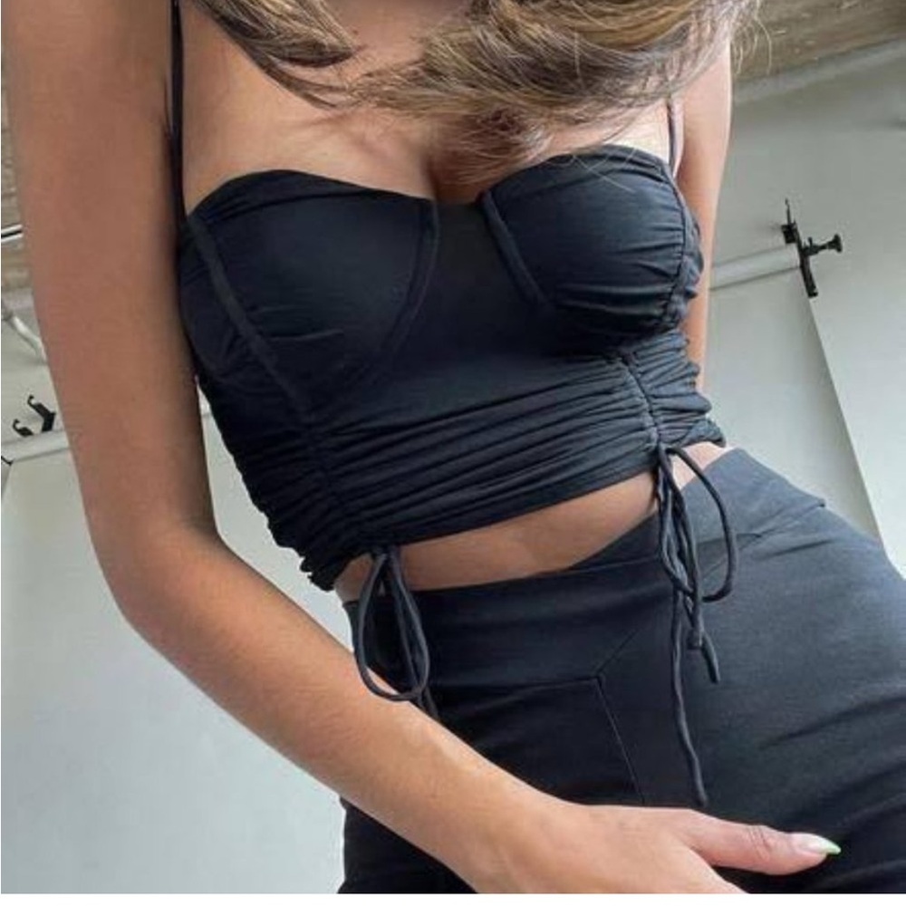 Princess Polly Black Crop Top going out